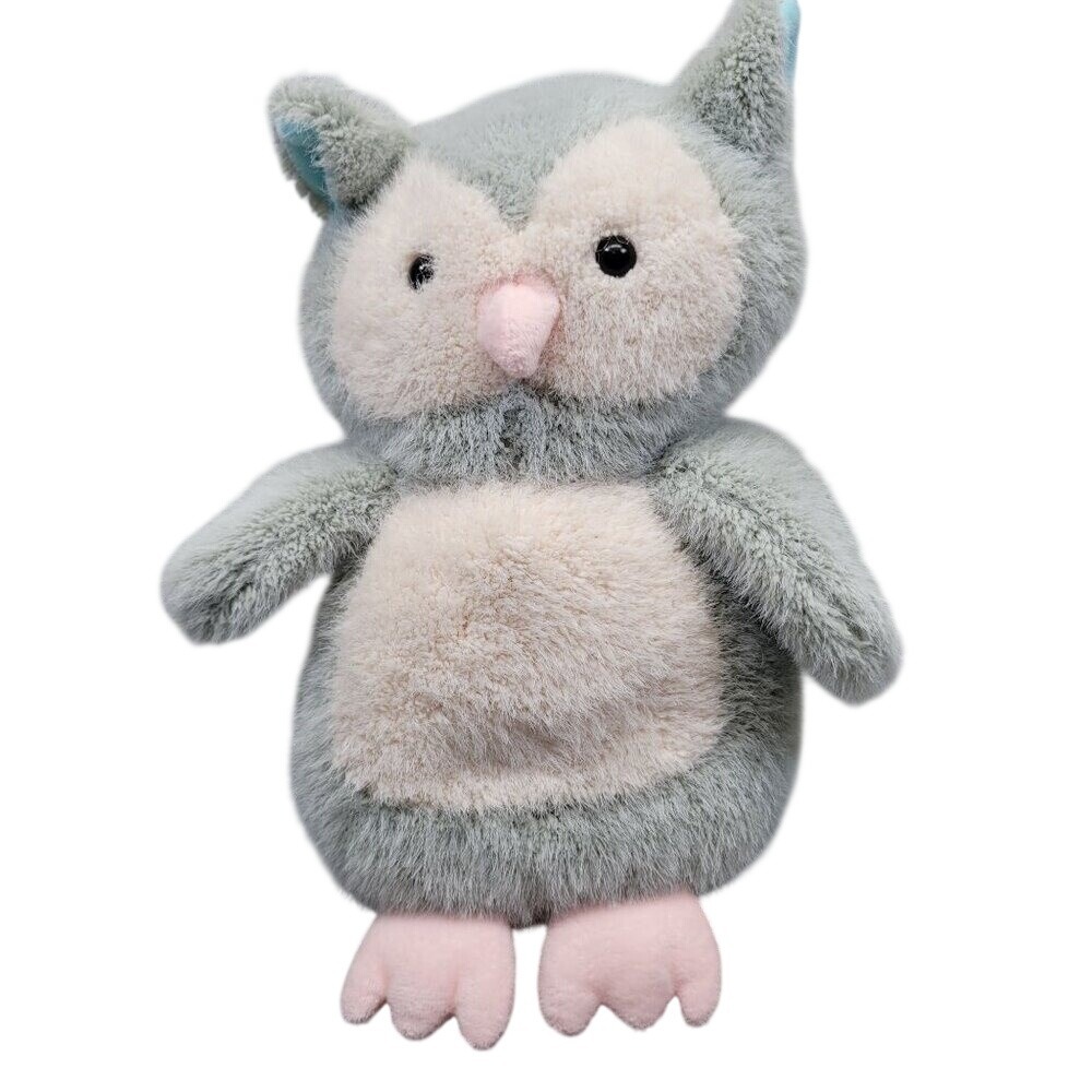 Apricot Lamb Stuffed Owl Plush Toy Soft Baby Crib Pink Beak Feet Green Grey Blue